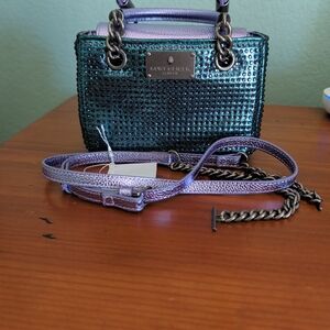 Kurt Geiger Lavender Iridescent Mini Chain Crossbody Bag